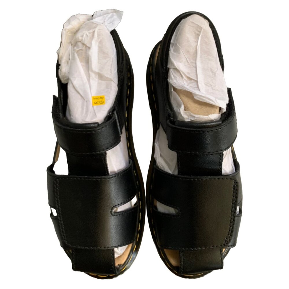 NWT DR. MARTENS Kids Black Junior Moby II Leather Velcro Sandals Sz 4 - Picture 8 of 9